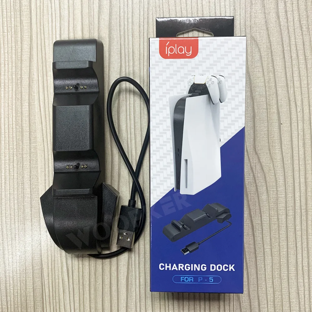 wholesale dual fast charger for ps5 wireless controller charging dock station for playstation 5 gamepad free global shipping