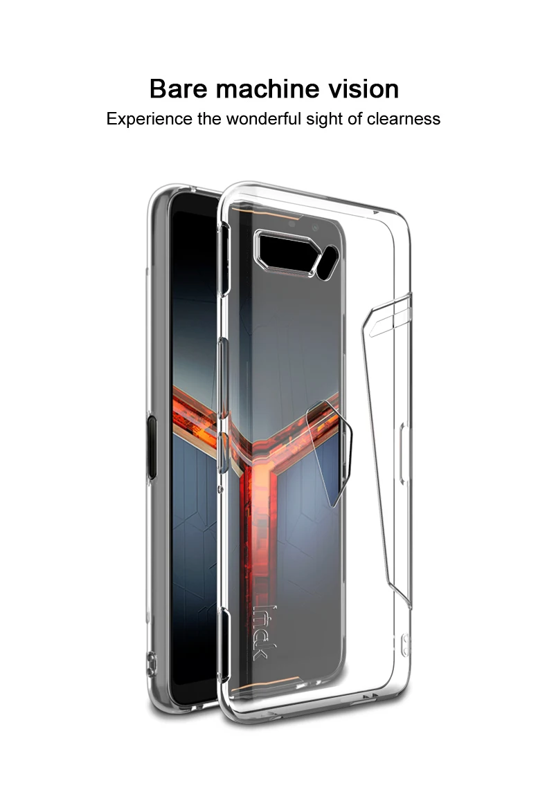 Чехол IMAK Crystal для ASUS ROG Phone II, чехол для Asus ROG Phone 2, задняя крышка, Противоударная броня для Asus Rog Phone2 ZS660KL, прозрачный чехол