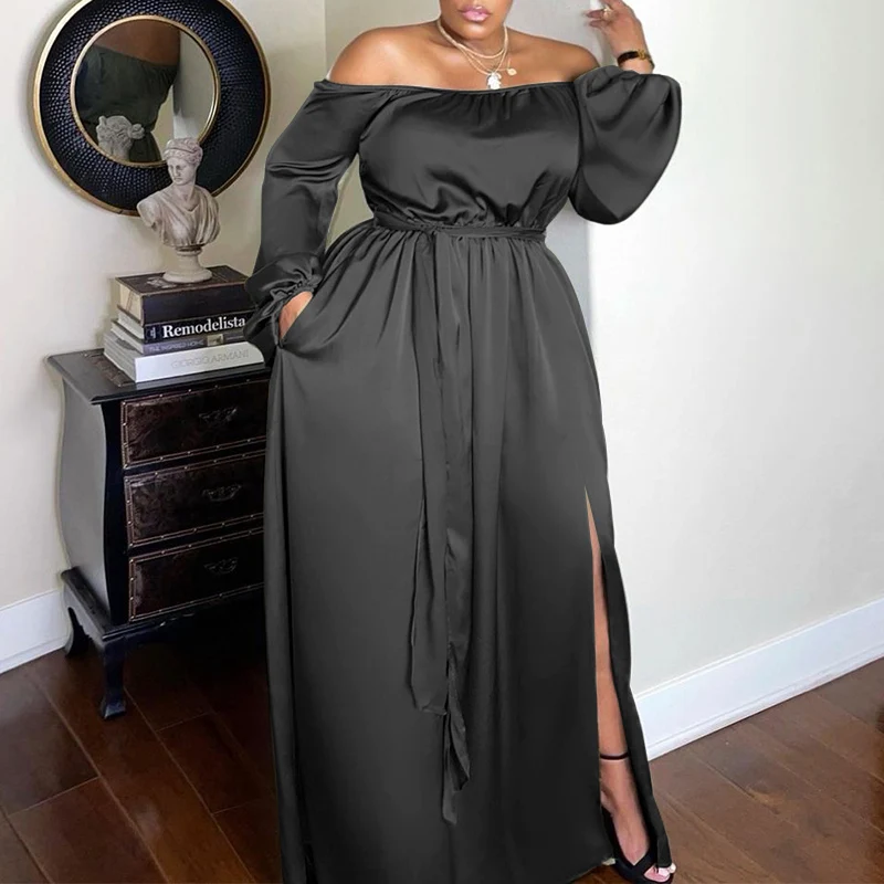 Женское платье с открытыми плечами 2022 VONDA винтажная туника длинное летнее