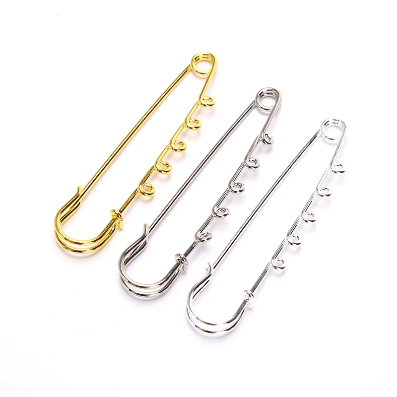 

5pcs Brooches Findings Classic Gold Sliver Brooch Safety Pins Supplies For Jewelry Accessories Jewelry Making Supplies 7.6cm
