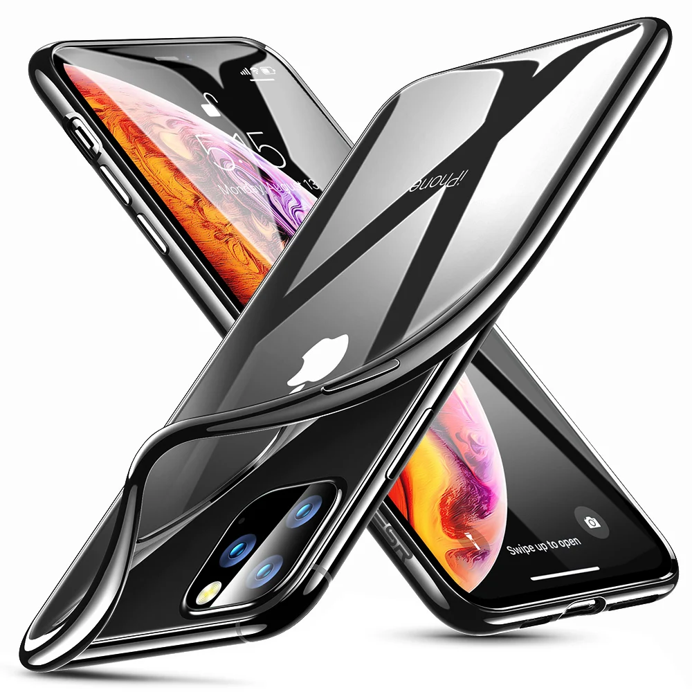 ESR Мягкий чехол из ТПУ для iPhone 11 Pro Max, Роскошный чехол с рамкой для телефона, тонкий прозрачный гибкий силиконовый чехол для iPhone 11 11 Pro - Цвет: Black
