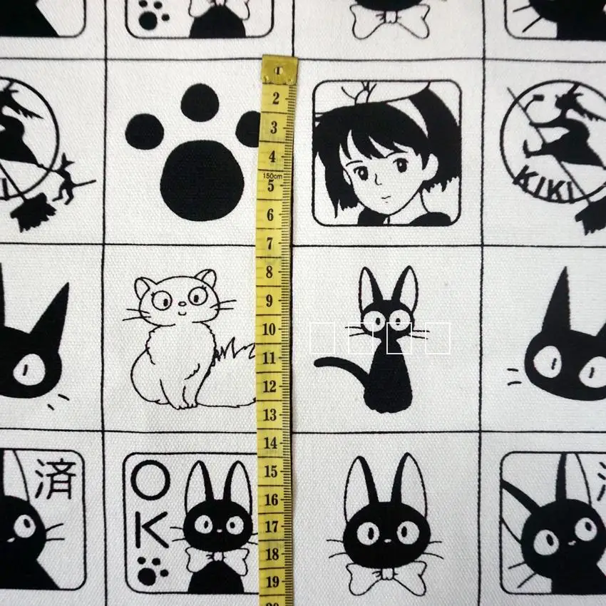 Hayao Miyazaki Kiki услуги по доставке Лоскутная хлопчатобумажная парусиновая ткань швейная подушка для сумки Diy скатерть-занавеска диван 91 см* 145 см