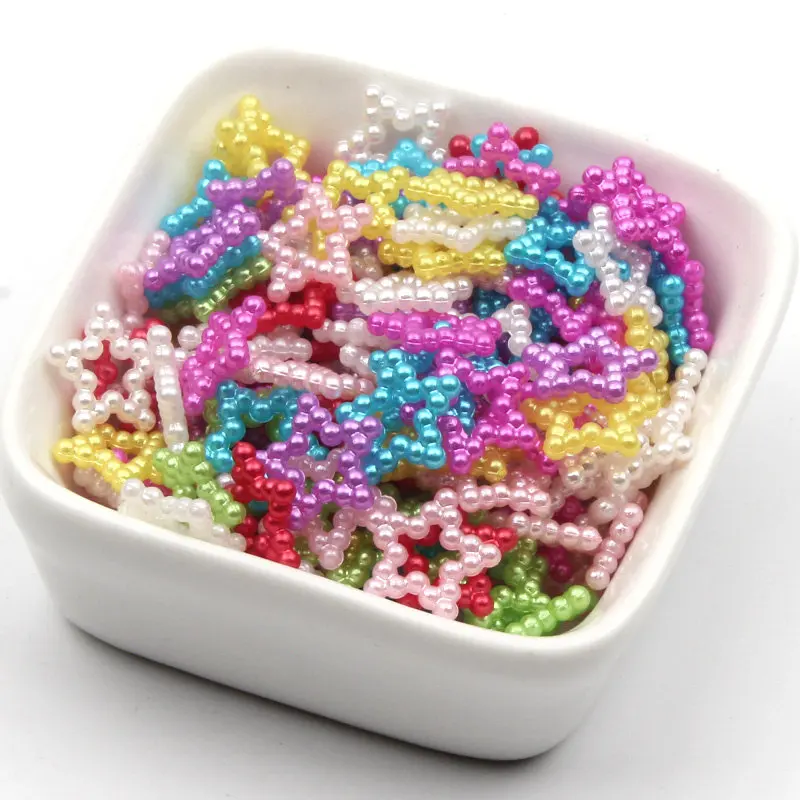 100 шт. акриловые бусины для скрапбукинга в форме сердца звезды Луны квадрата