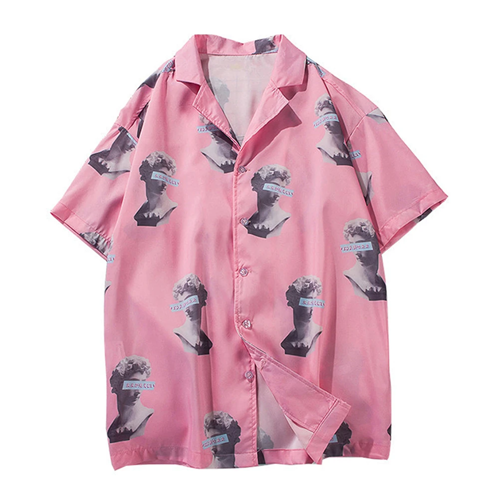 

LACIBLE Turn-down Collar Full Print Hawaii Shirts Men Fashion Casual Short Sleeve Summer Streetwear Harajuku Man Tees Clothing