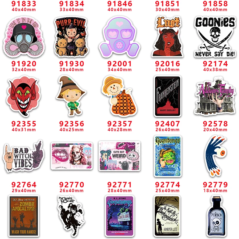 

DIY Craft Supplies Sewing Accessories Cartoon Halloween Witchcraft Printed Planar Resins Mold 10 Pieces. PR-91833