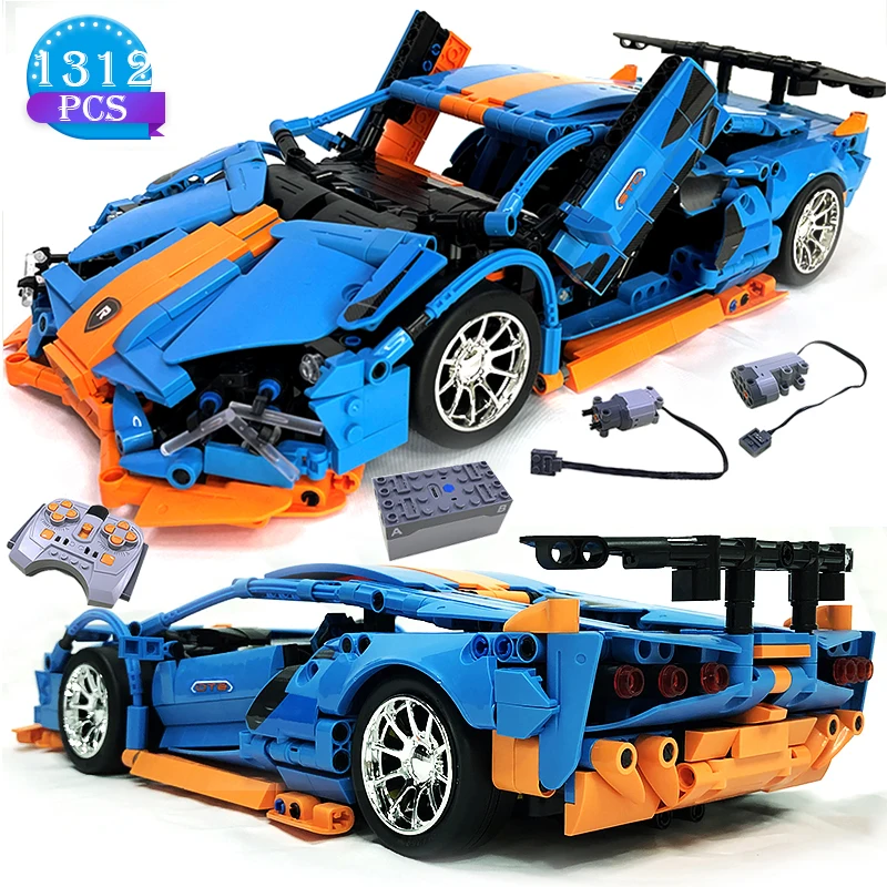 

Technical MOC Famous Car Series Model Remote Control Electric Version Competitive Racing Assembly Building Blocks Toys Boy Gifts