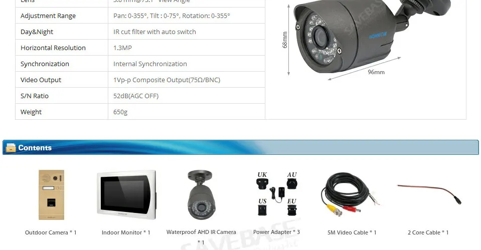 HOMSECUR 4 провода видео входная дверь безопасности домофон с водонепроницаемый CCTV камера BC061HD-G+ BM717HD-S