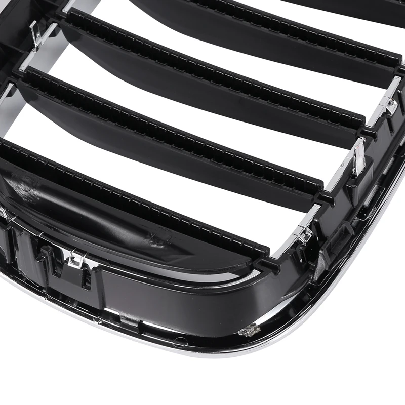

For-BMW 5 Series G30 G31 G38 M5 2017+ Chrome+Black Front Bumper Hood Kidney Grill Grille