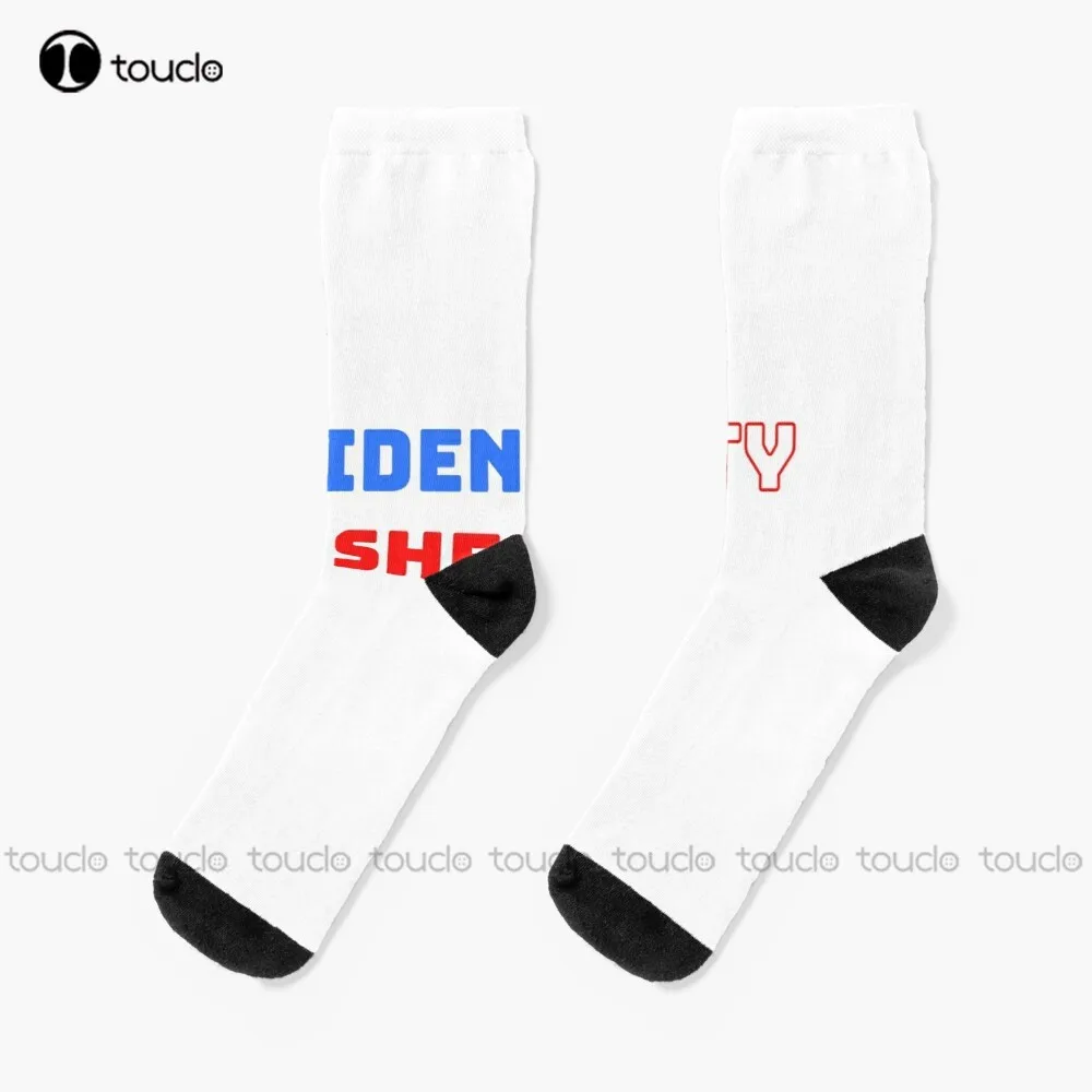 

Biden Empty Shelves Socks White Soccer Socks Men Personalized Custom Unisex Adult Teen Youth Socks 360° Digital Print Funny Sock