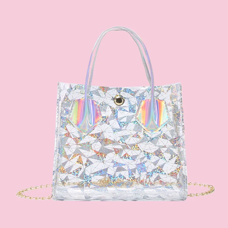 

Small Bag Female 2021 New Trendy Fashion Shoulder Messenger Bag Wild Handbag Translucent Small Square Mobile Phone Crossbody Bag