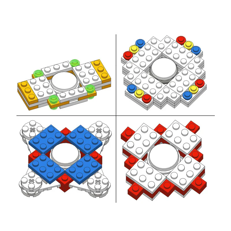 1 коробка DIY вращение пальцами Топы строительные блоки игрушки развивающие