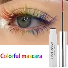 Цветная тушь для ресниц 4D, шелковое волокно, супертонкая водостойкая, для макияжа глаз, для женщин, для красоты, для нижних глаз, для увеличения объема ресниц