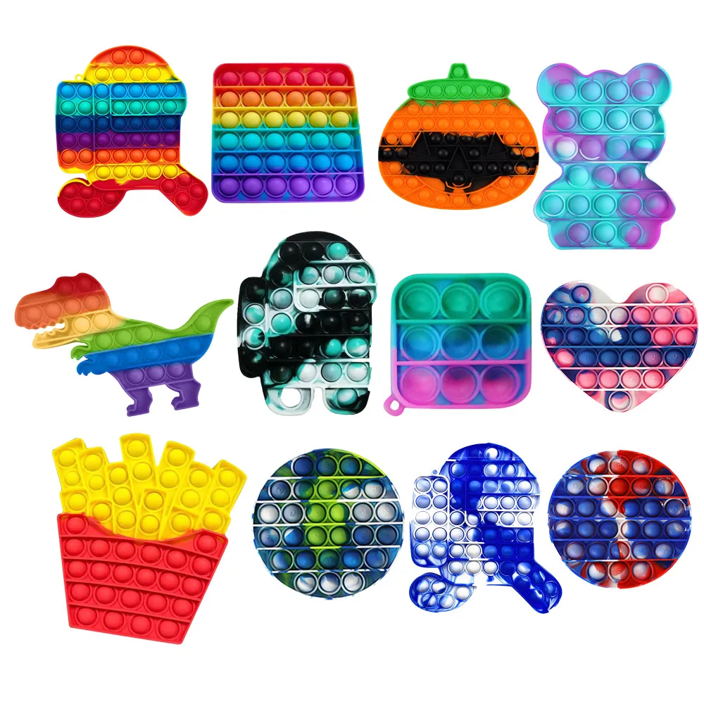 

Funny Lot SizeToy Fidget Toys Push Bubble School Bag Board Pendant Hot Sale Adult Pop Decompression Toy Children Anti-Stress