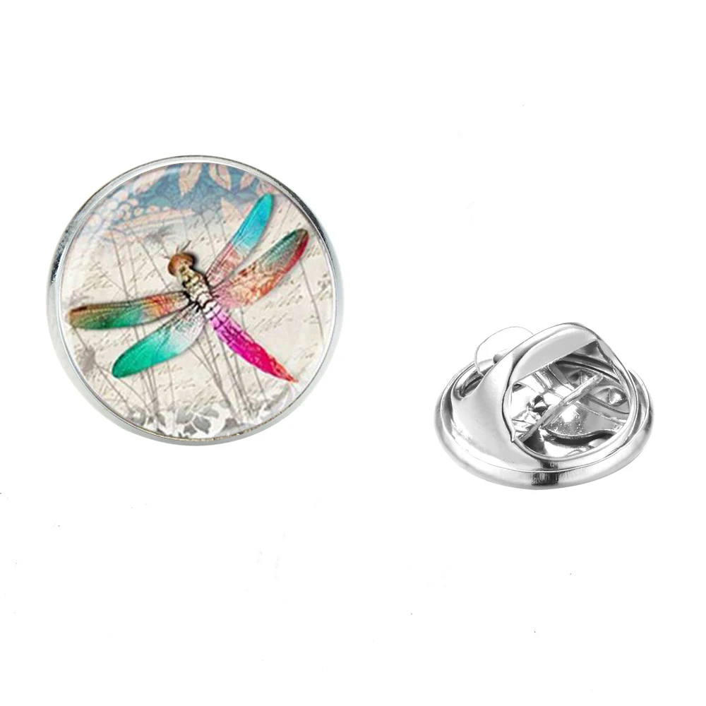 SIAN Hot Insect Dragonfly Pins Badge Blue Flower Retro Photo Punk Glass Crystal Brooch Women Suit Dress Decorative Pin | Украшения и
