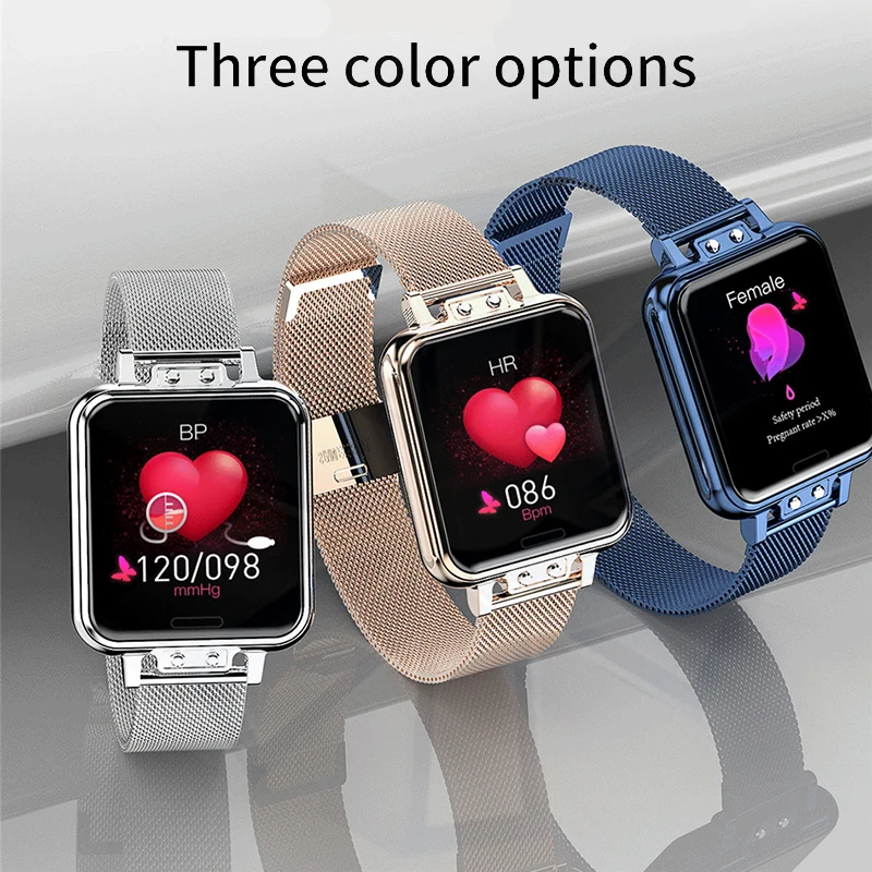 

LIGE Fashion Smart Watch Women Alloy Stainless Steel Waterproof Ladies smartwatch Android ios Heart Rate Blood Pressure Monitor