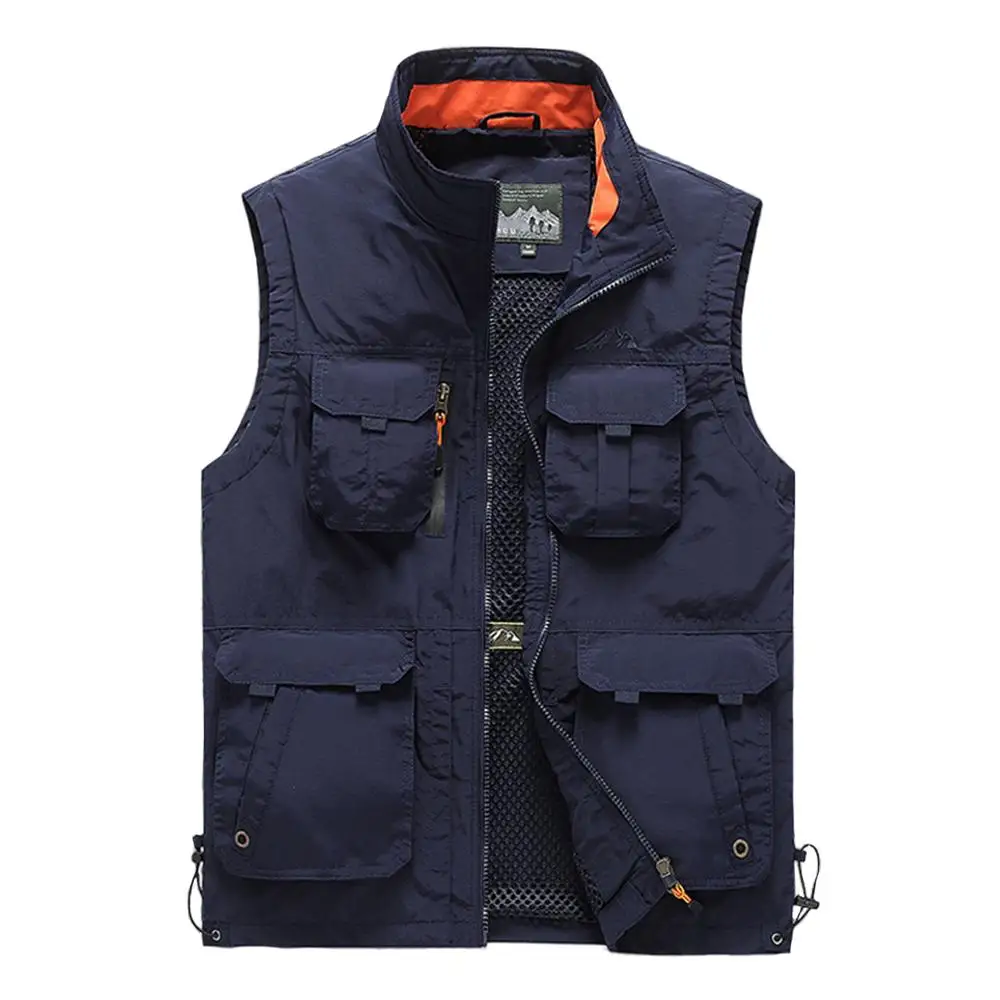 Мужская спортивная сетчатая жилетка с несколькими карманами тонкий дышащий