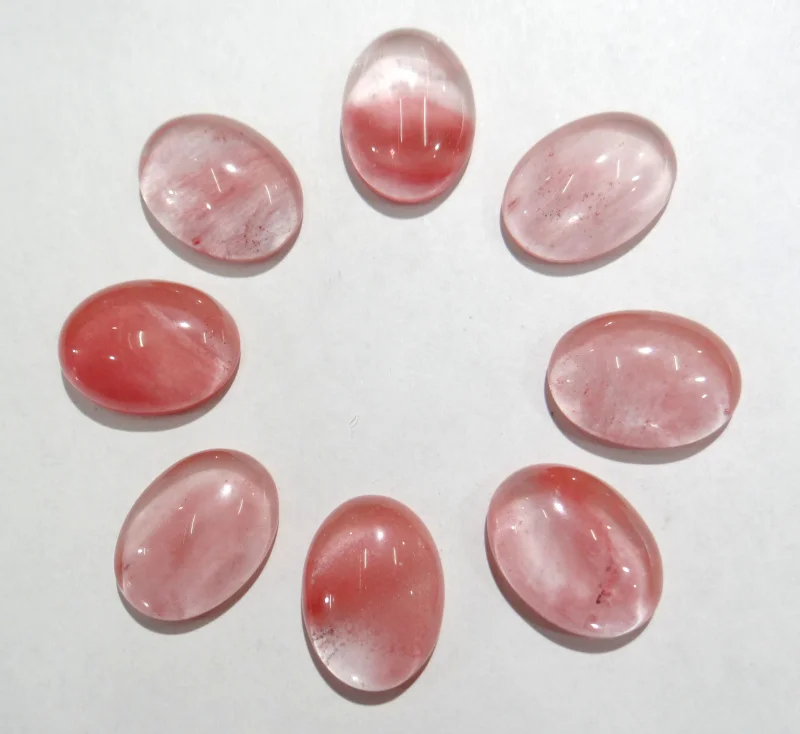 Бусы из натурального кварца вишни 12x16 мм опт 30 шт./лот овальный кабошон без