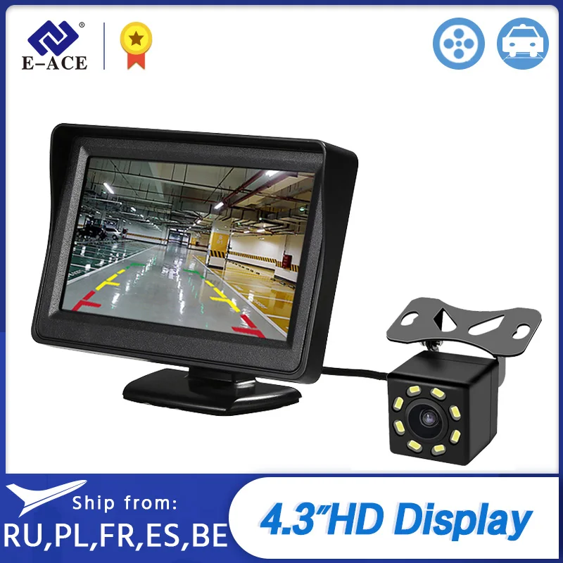 E ACE 4 3 дюймов HD цифровой Цвет автомобильный монитор TFT ЖК дисплей Дисплей обратный