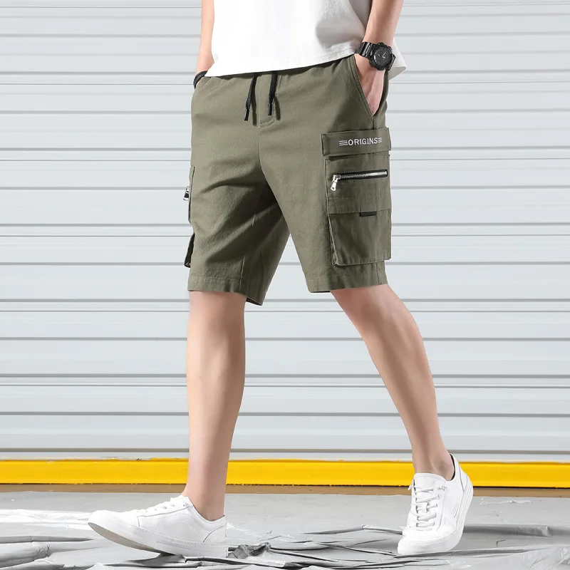 Мужские шорты TFETTERS в стиле сафари до колена летние прямые низкие однотонные