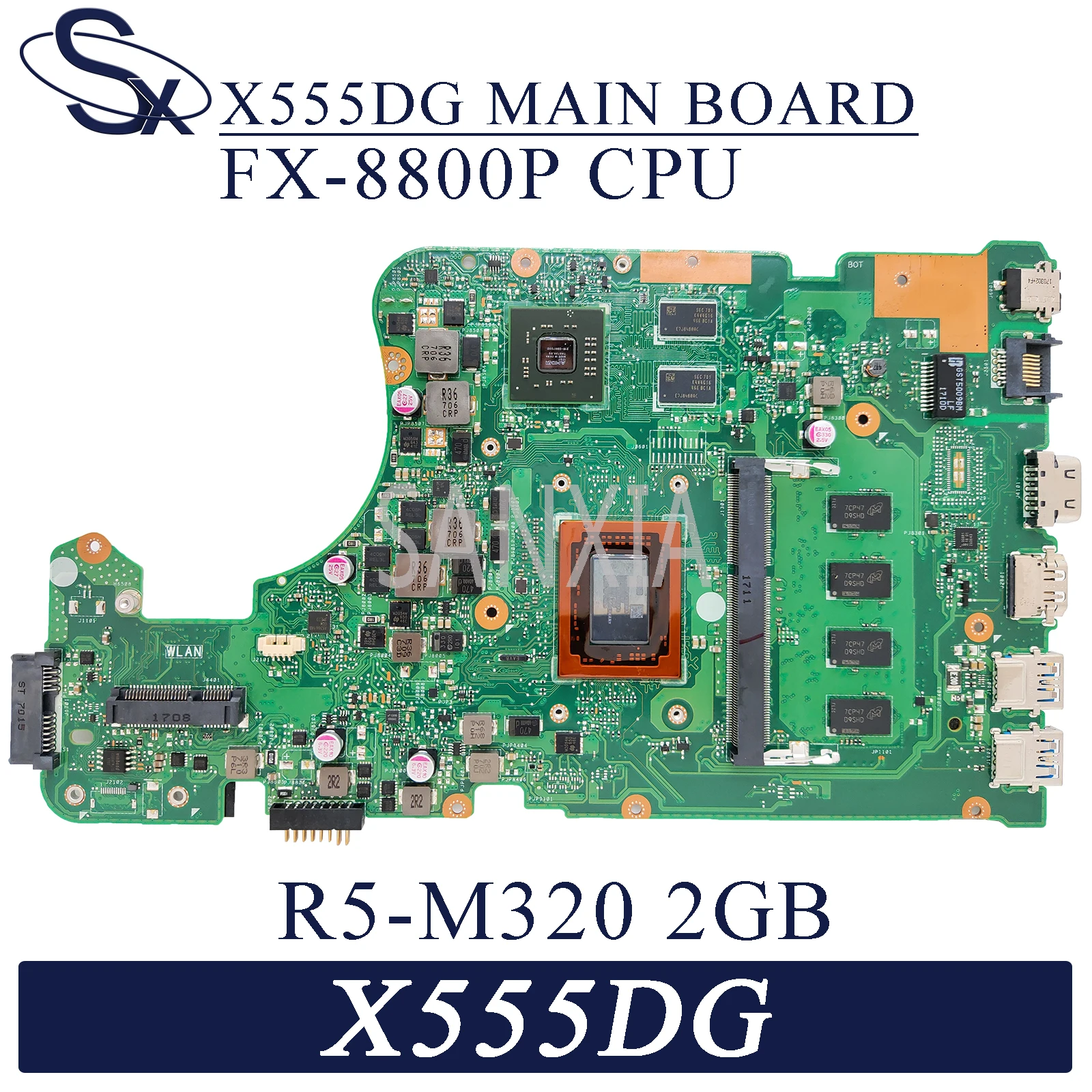 KEFU X555DG материнская плата для ноутбука ASUS X555YA X555YI оригинальная 4G-RAM A4-7210 Процессор |