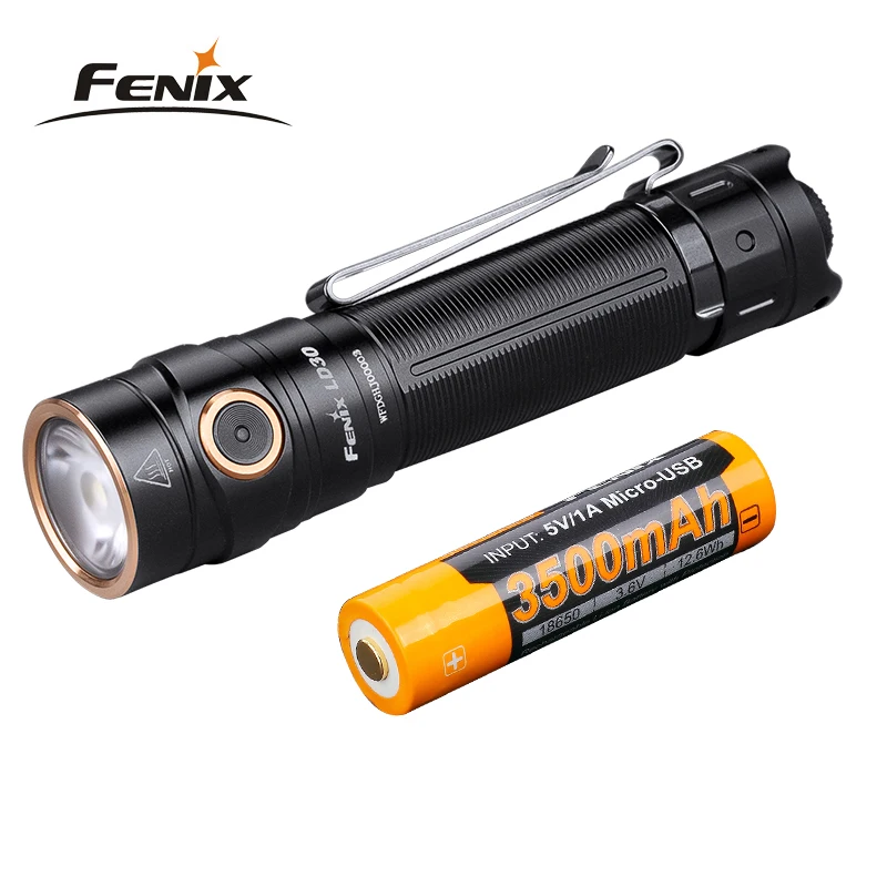 Новый Fenix LD30 1600 люмен CREE светодиодный тактический фонарь 18650 фонарик с ARB L18 3500U литий ионная аккумуляторная