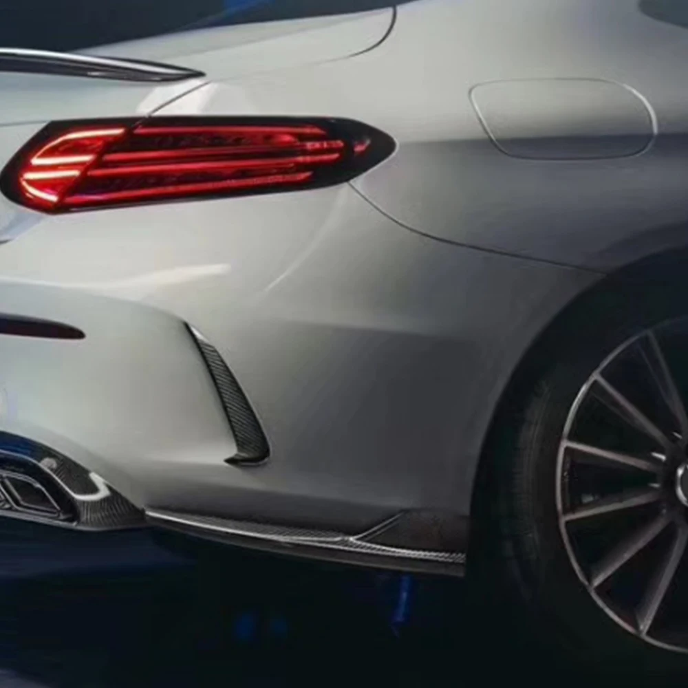 Боковой разветвитель заднего бампера из углеродного волокна фартуки для Benz W205 S205