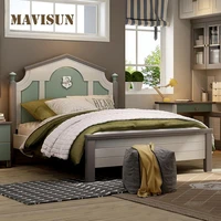 hot sale nordic style boy child bed double prince bed small apartment with solid wood frame 1 2 meter bedroom furniture set