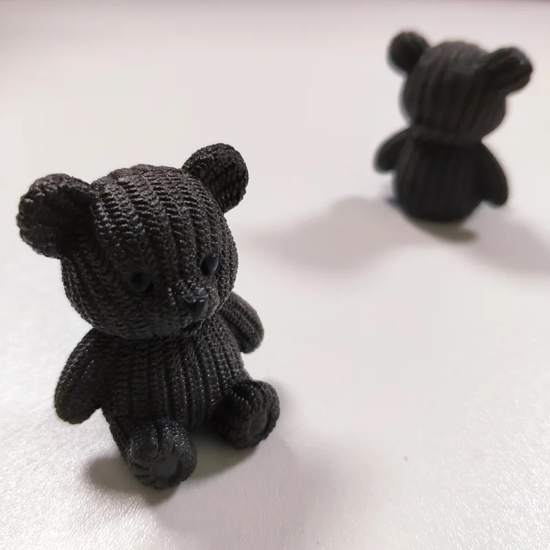Black Мини милый медвежонок из смолы, фигурка из мультфильма, животное, медведь, модель, фигурка, коллекция игрушек, кукла, игрушка, подарок для fguurines, домашний декор - Цвет: Black