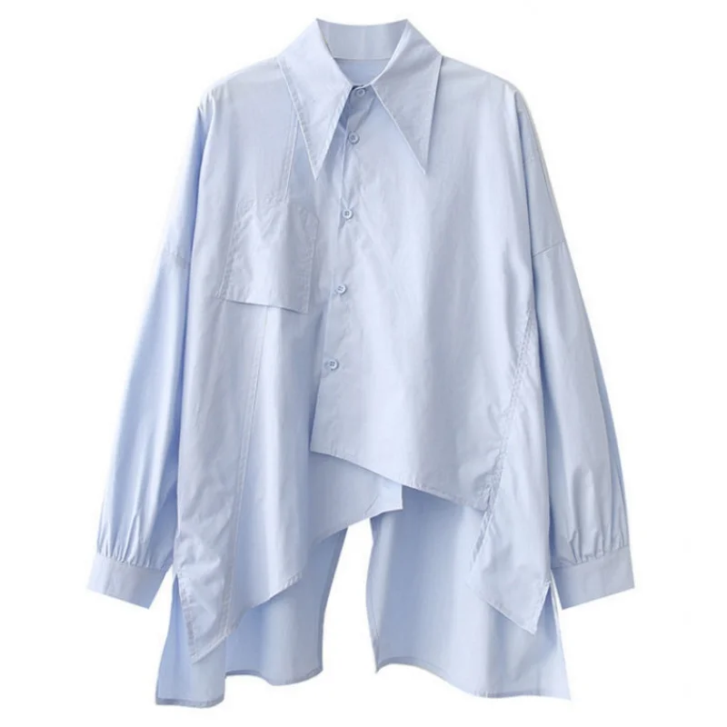 Светильник Кая дизайнерская Асимметричная женская рубашка с длинным рукавом