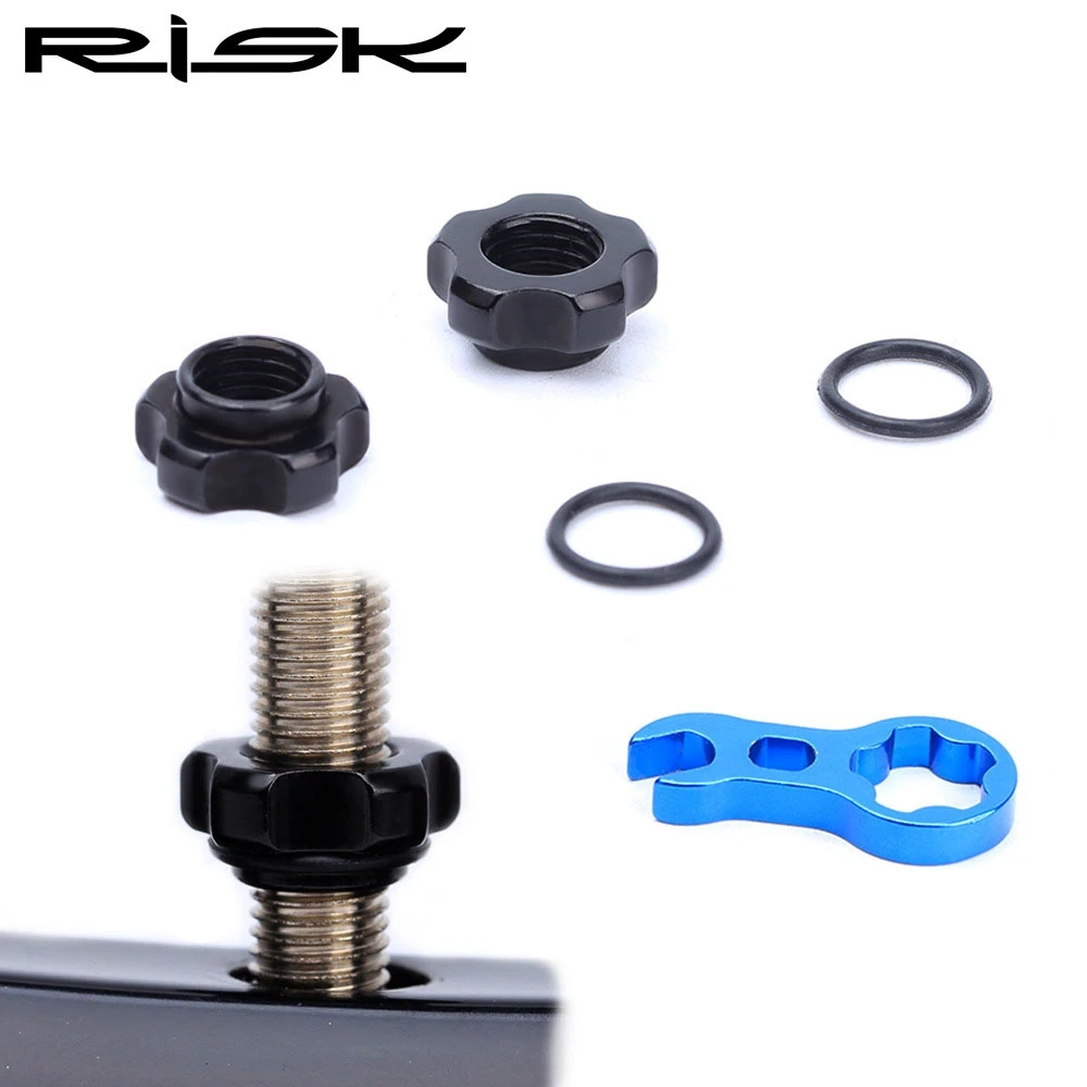 

RISK 2pcs Bicycle Valve Nut With 3 in 1 Valve Core Wrench Waterproof Washer Aluminum MTB Road Bike Presta Valve Protection Caps