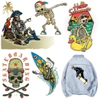 Термоклейкие наклейки на одежду с изображением черепа, термоклейкие наклейки для футболок