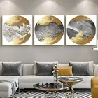 Золотая абстрактная Роскошная Картина на холсте, домашний декор, настенное искусство, золотая гора, винтажный постер и печать для декора гостиной