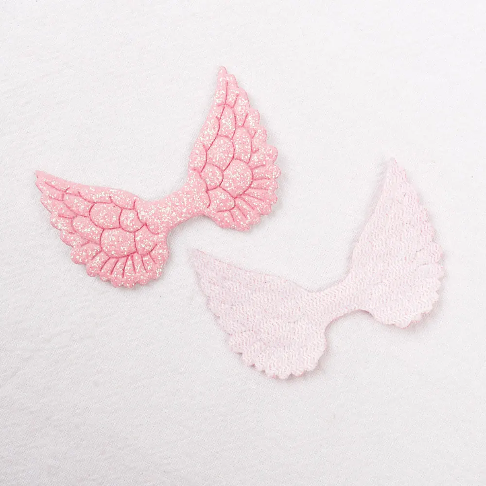 pink wings Радужные блестки, блестки, патчи для одежды, корона, сердце, мультфильм, пришить на ткань, нашивки, одежда, декоративные, сделай сам, бант для волос, аксессуары - Цвет: pink wings