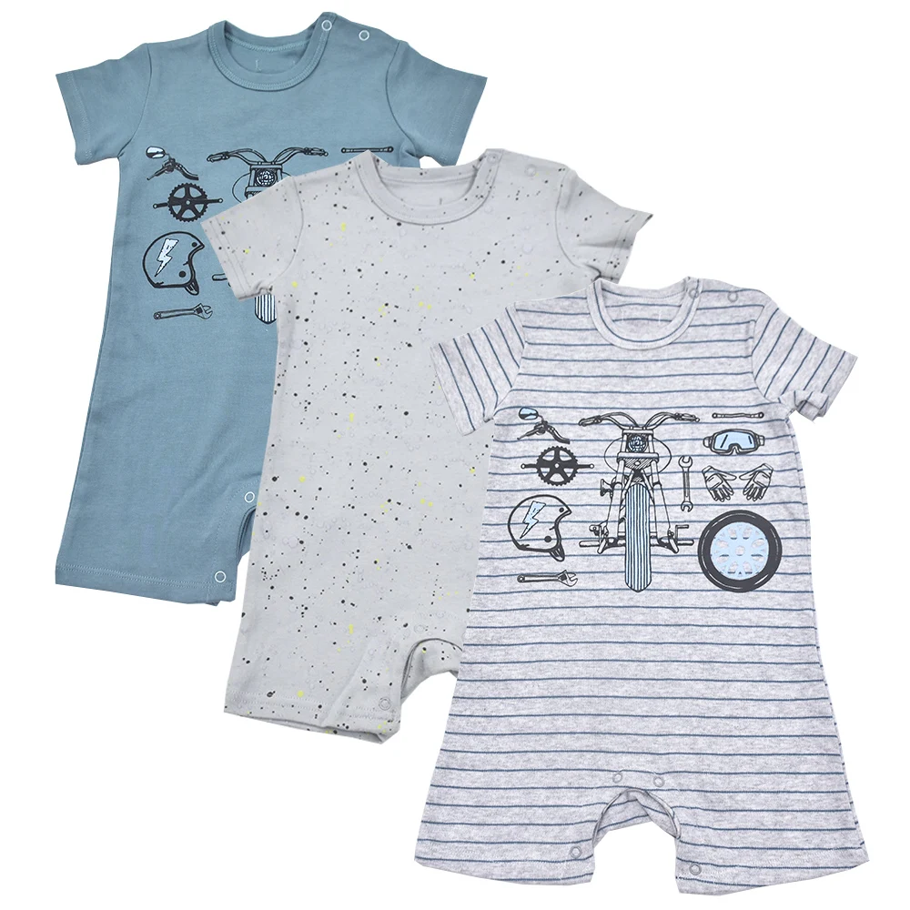 Комбинезон детский 3 шт./лот хлопковый с коротким рукавом | Детская одежда и обувь