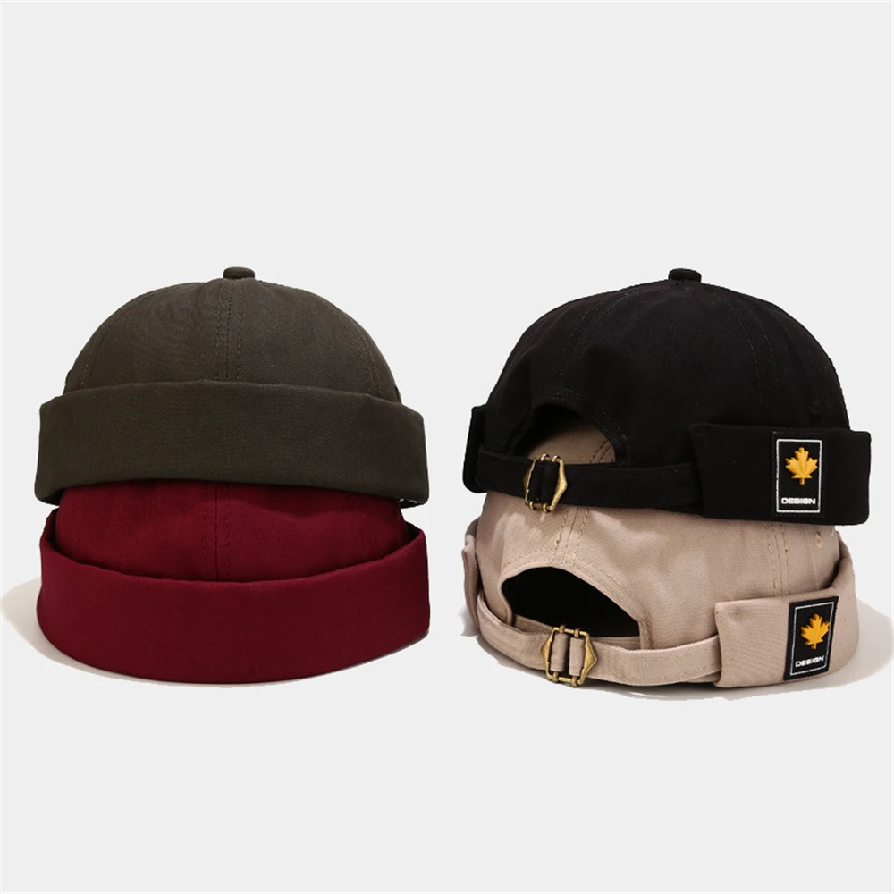 Модная Регулируемая однотонная шапка GOUTER Матросская с вышивкой теплая манжетами