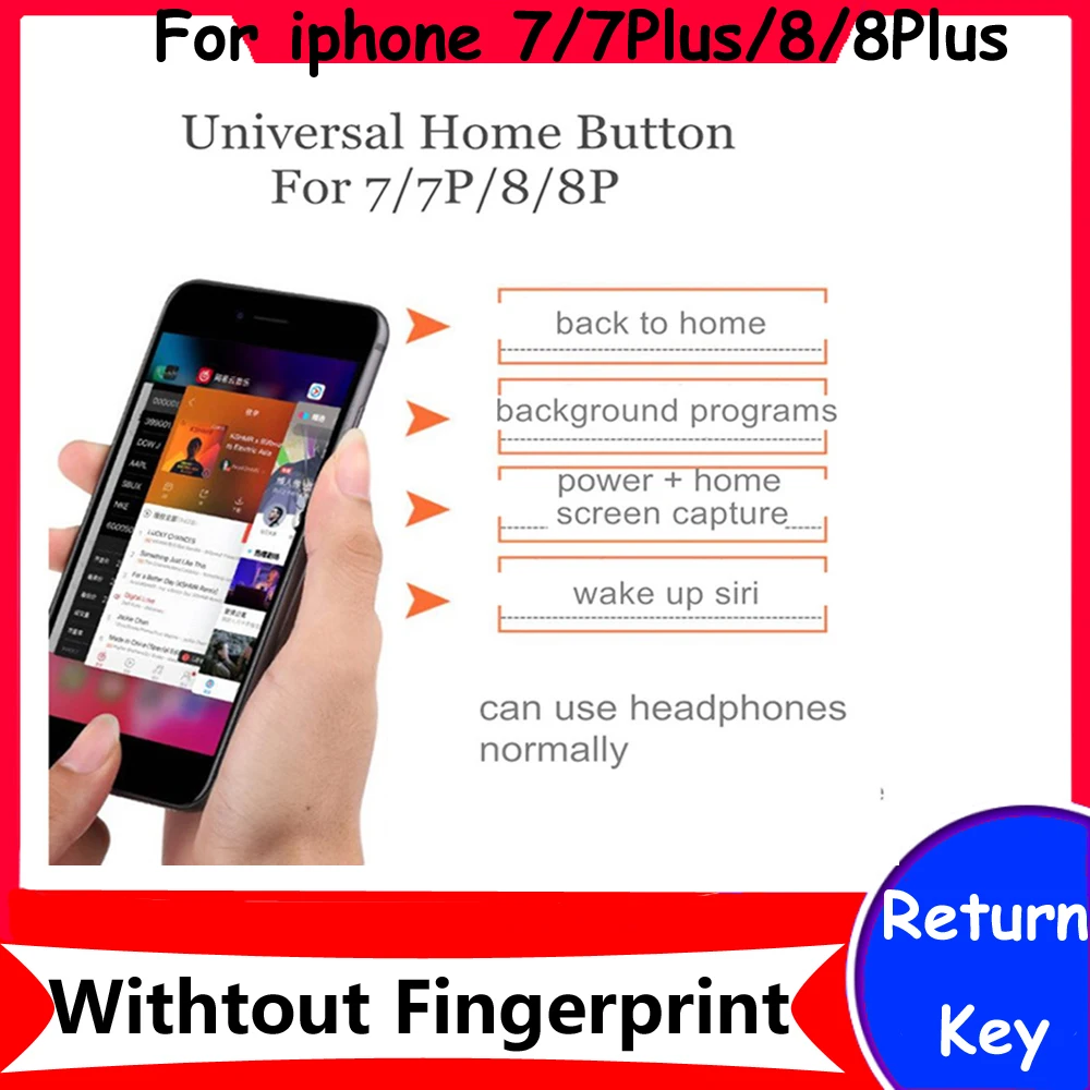 JC HX универсальная кнопка для дома iphone 7 7Plus 8 8Plus Кнопка возврата шлейф без