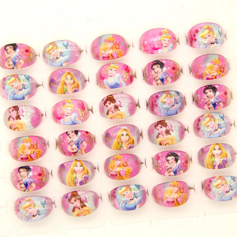 12 шт./лот акриловые Мультяшные кольца на пальцы для детей с изображением Минни