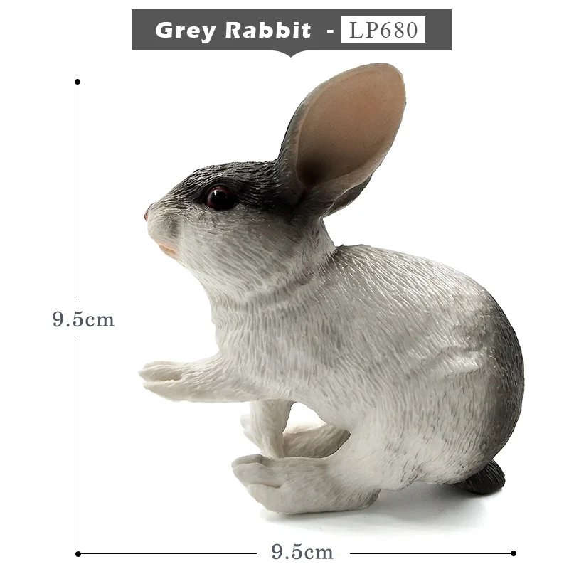 Grey Rabbit Имитация леса, животные, модель, дикий олень, бегемот, Лев, тигр, панда, носорог, белый медведь, северный олень, жираф, верблюд, лося, буйвол, игрушки - Цвет: Grey Rabbit