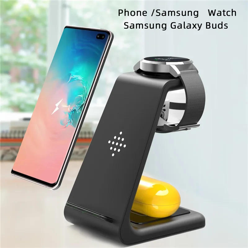 Carregador sem Fio de Carga Rápida para o Iphone Doca para Samsung Fone de Ouvido sem Fio 3 em 1 Uslion Carregador Relógio Tws Carga Suporte 10w 12