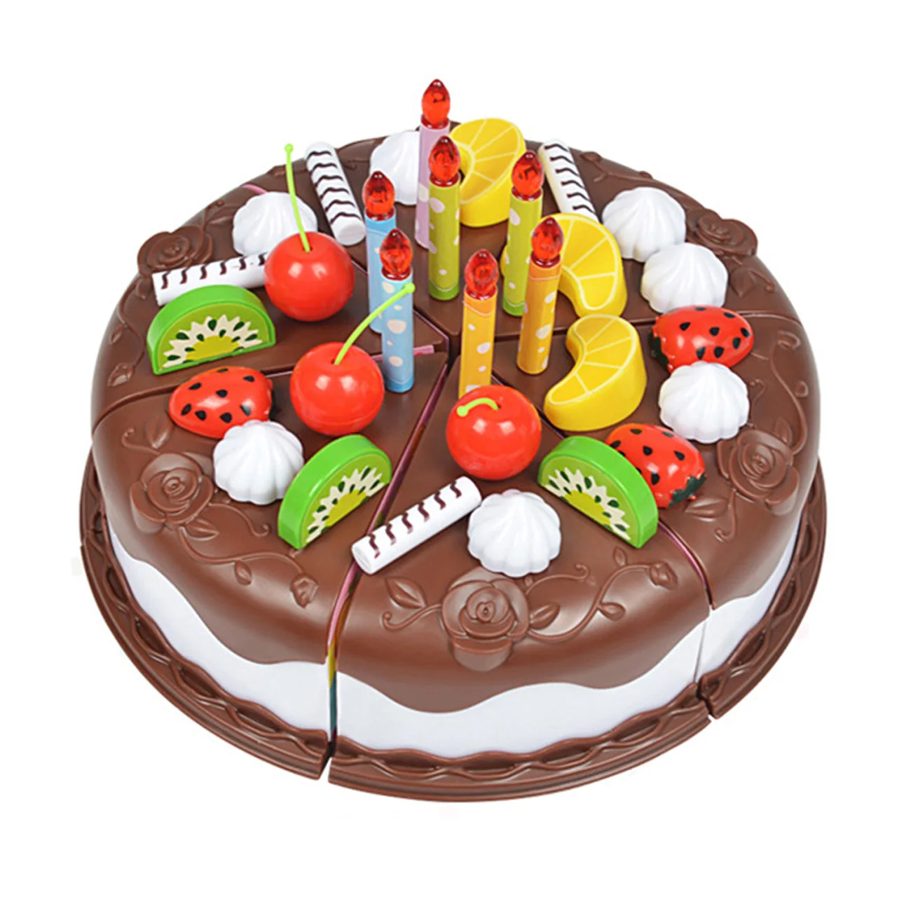 

37 PCS DIY Cake Toy Kitchen Food Pretend Play Cutting Birthday Cake Toys Pretend Play Food For Boys Girls Kid Educational Gift