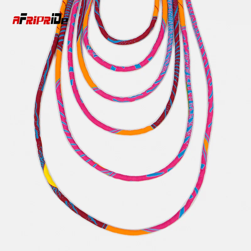 

Afrpride Ankara Necklaces African Wax Print Fabric Chokers Necklaces African Ankara Scarf Tie Necklace Handmde Jewelry WYX25