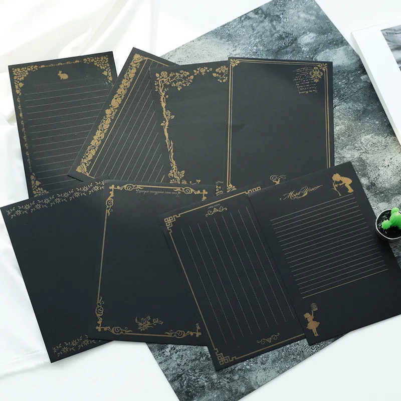 8 страниц Винтаж Ретро дизайн письма Бумага Студенческая Канцелярия Pad