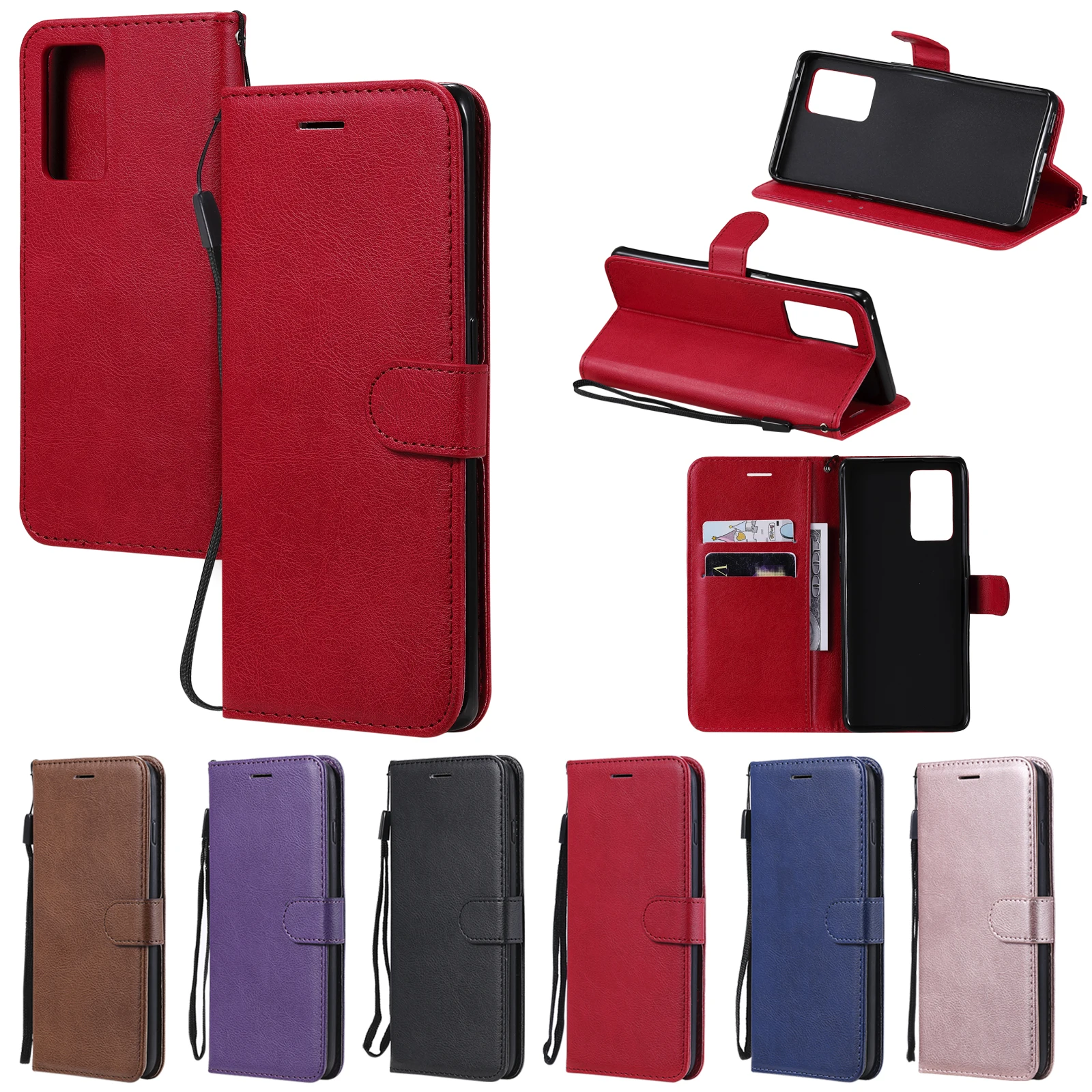 

Solid Color Leather Case for OPPO Reno 6 Pro Plus 5G Find X3 NEO A94 4G 5F 4Z Flip Wallet Cards Holder Stand Full Cover Fundas
