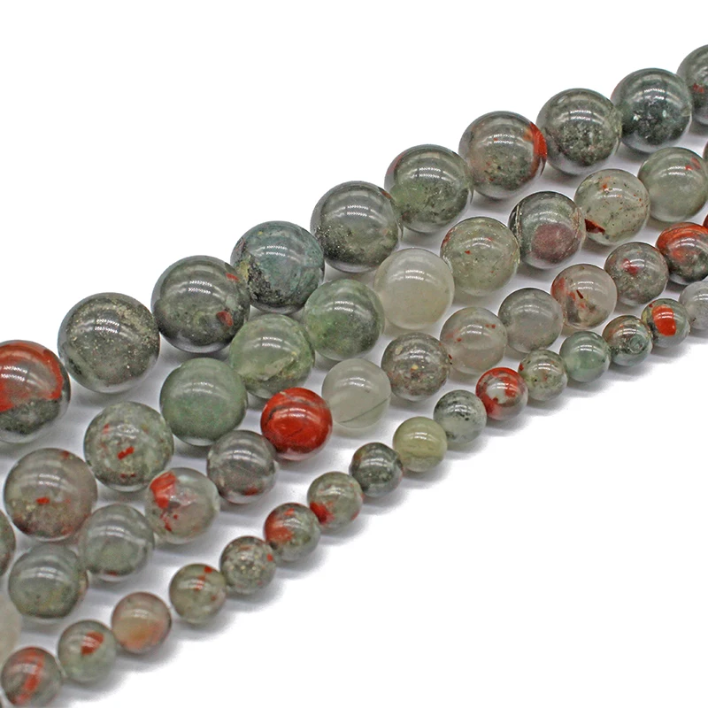 Натуральный Африканский камень в виде крови круглые бусины россыпью аксессуары