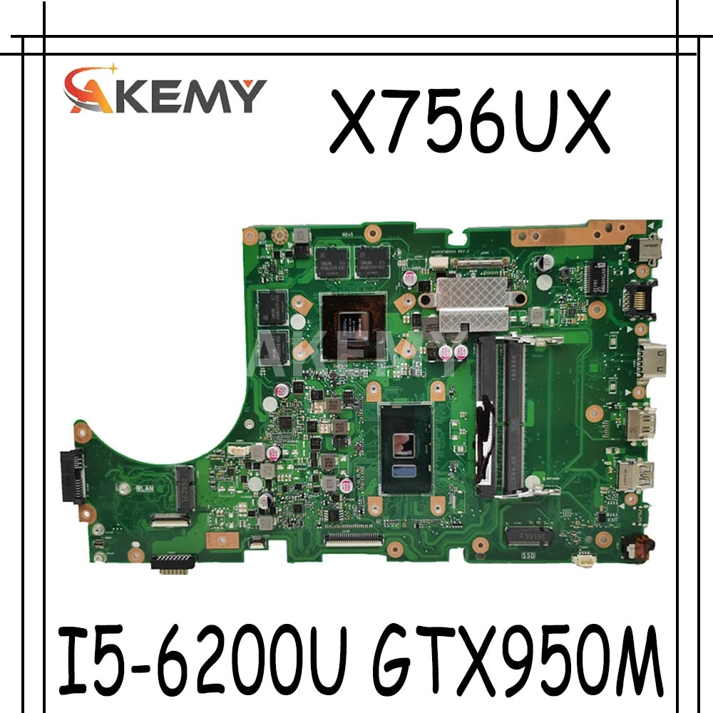 

90NB0A30-R00041 материнская плата для ASUS X756UX X756UW X756UQ материнская плата I5-6200U GTX950M DDR3 слот DDR4