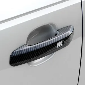 Стайлинг автомобиля, дверная ручка, декоративная рамка, крышка для Audi A4 B9 2017-2019 LHD, цвет углеродного волокна, искусственные автомобильные аксессуары