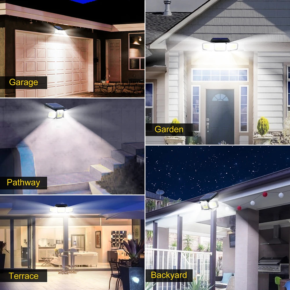 

103COB Solar LED Light Outdoor Waterproof Motion Sensor Solar Powered Lamps 3 Mode PIR for Garden Street Country Patio Wall Lamp