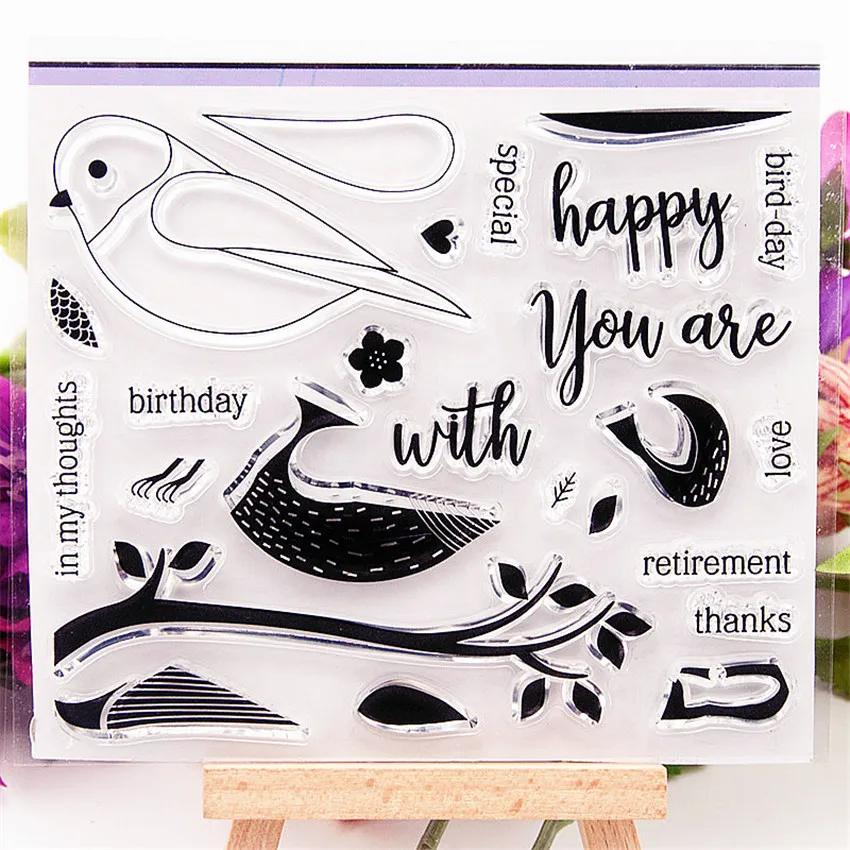 

Горячая Распродажа, прозрачные штампы для птиц/силиконовые уплотнения, роликовые штампы для DIY скрапбукинга, фотоальбома/карты