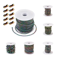 5mroll stainless steel chain multi color curb twisted chains flat oval paperclip cable chains diy necklace bracelet accessories