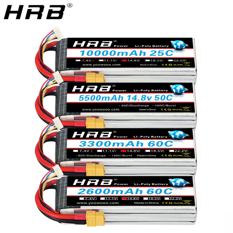 

USA Warehouse 2PCS HRB Lipo Battery 2S 3S 4S 6S 11.1V 14.8V 5000mah 6000mah 3300mah 4000mah EC5 T PLUG XT60 RC Parts